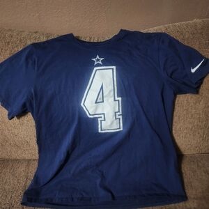 Mens Nike Dak Prescott Navy Blue Tee with White Number#4 Sz.xxl